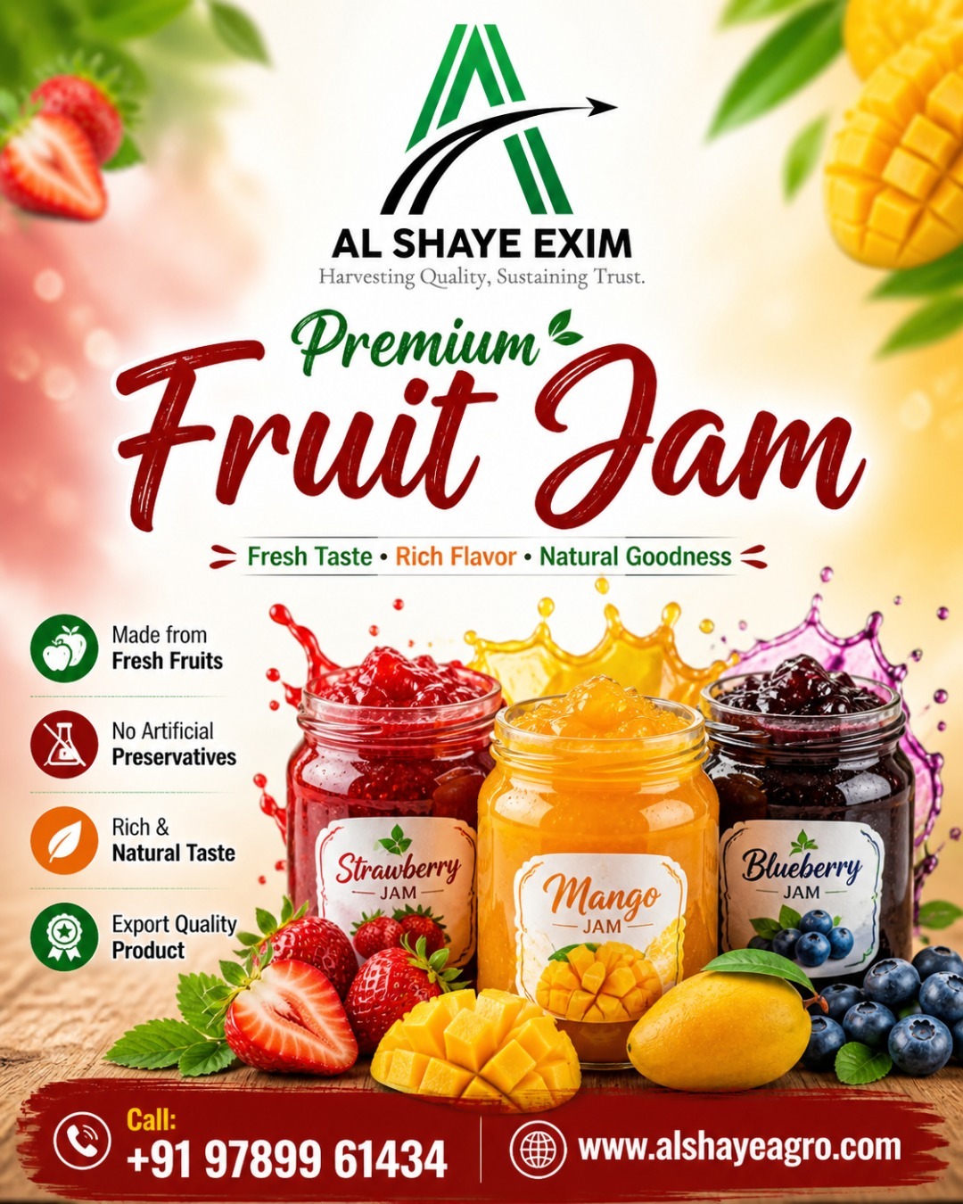 Spread happiness with every spoonful of AL SHAYE EXIM Premium Fruit Jam 