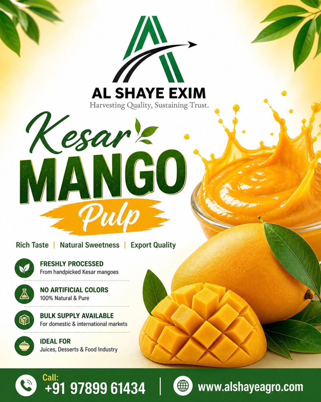 Experience the Rich Taste of Premium Kesar Mango Pulp! 