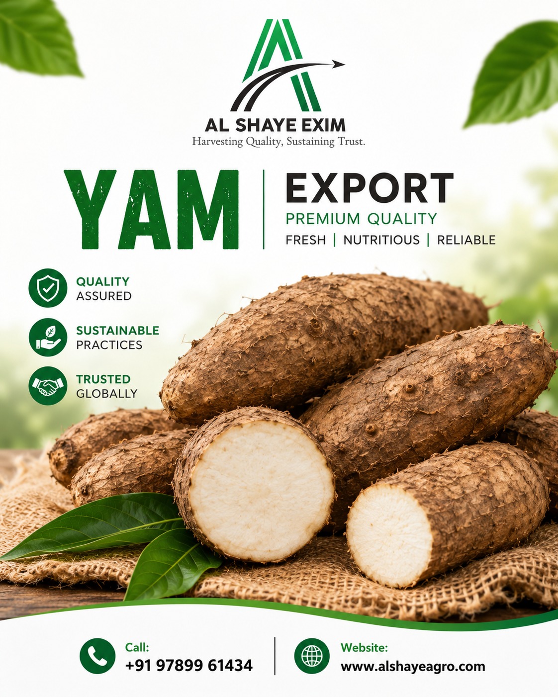 🌿 Premium Quality Yam Export – Fresh from Farm to the World! 🌍
